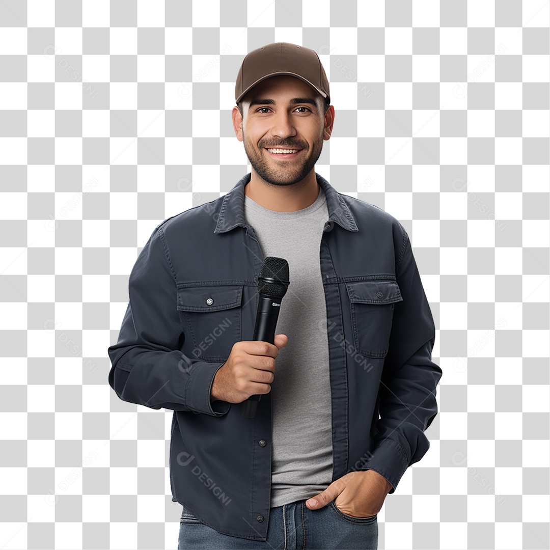 Homem Microfone Palestra PNG Transparente