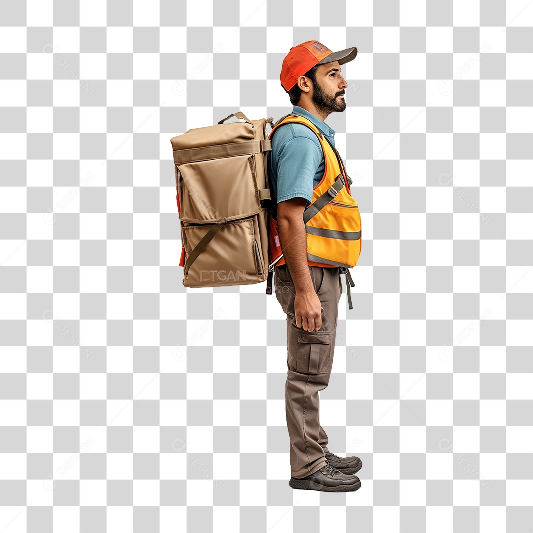 Trabalhador Entregador Encomendas PNG Transparente