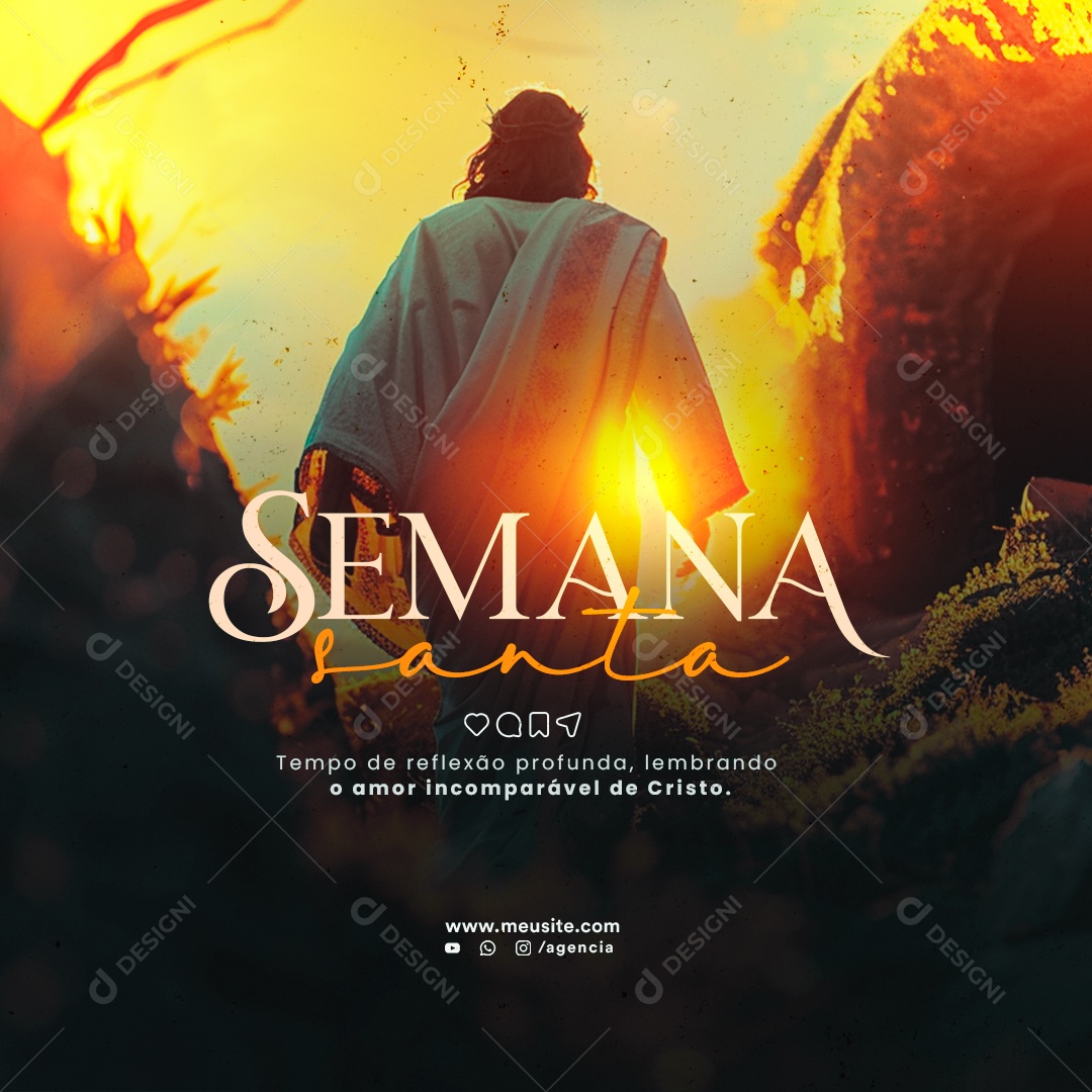 Semana Santa Social Media PSD Editável