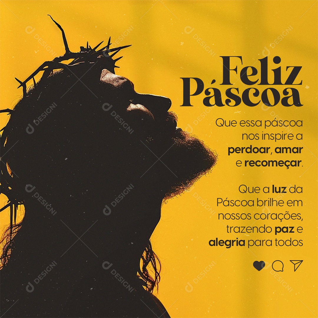 Feliz Páscoa Que a Luz Social Media PSD Editável
