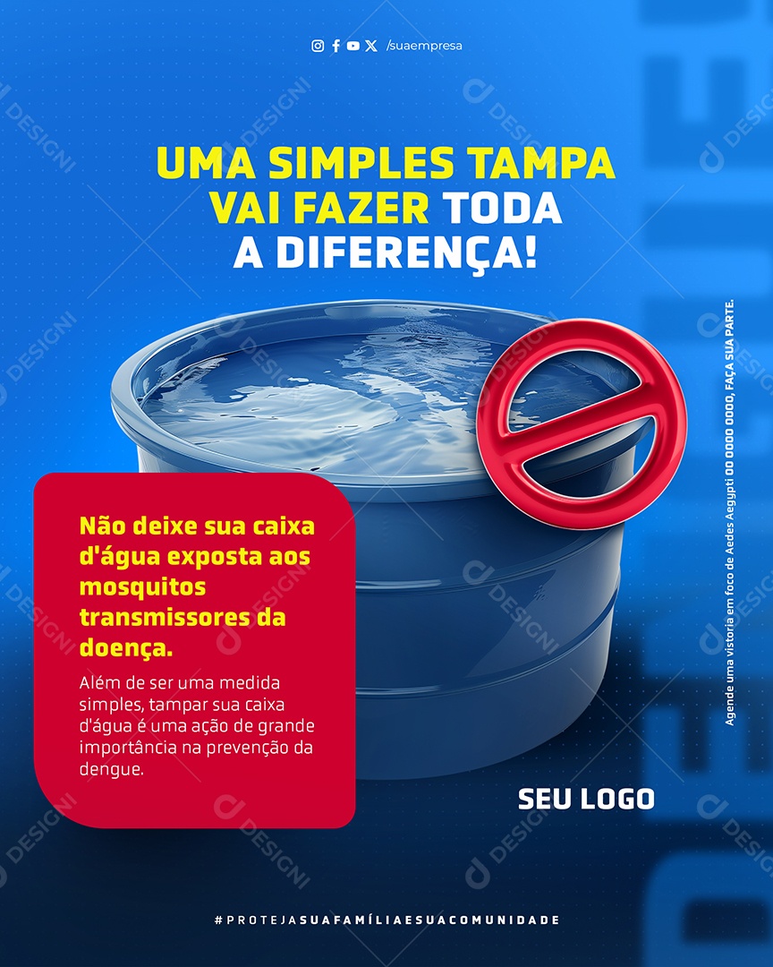 Dengue Uma Simples Tampa vai fazer toda a Diferença Social Media PSD Editável