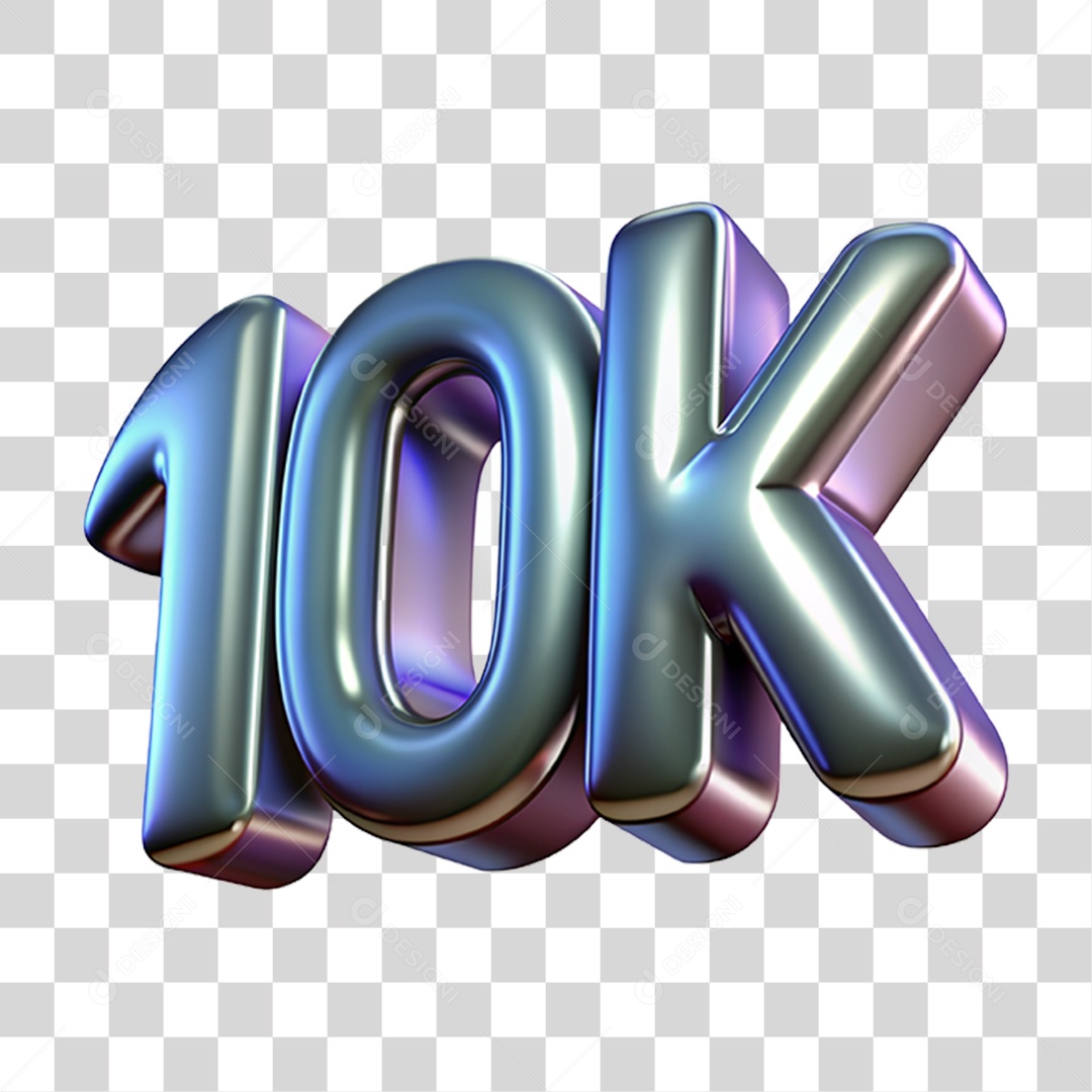 Texto 3D 10K Seguidores PNG Transparente