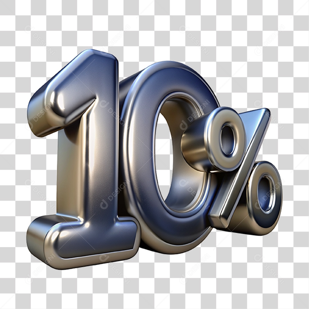 Texto 3D 10 Por cento PNG Transparente