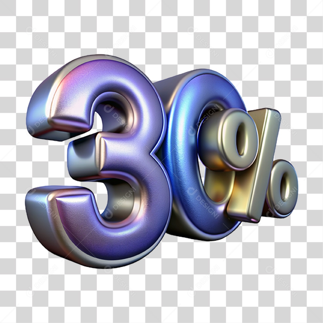 Texto 3D  30 Por cento PNG Transparente