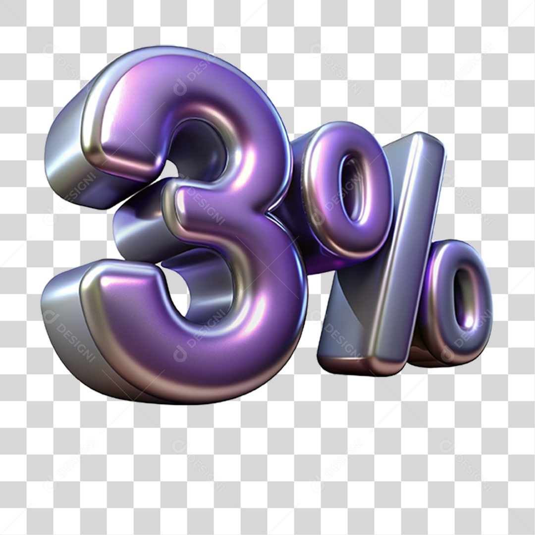 Texto 3D 3  Porcento PNG Transparente