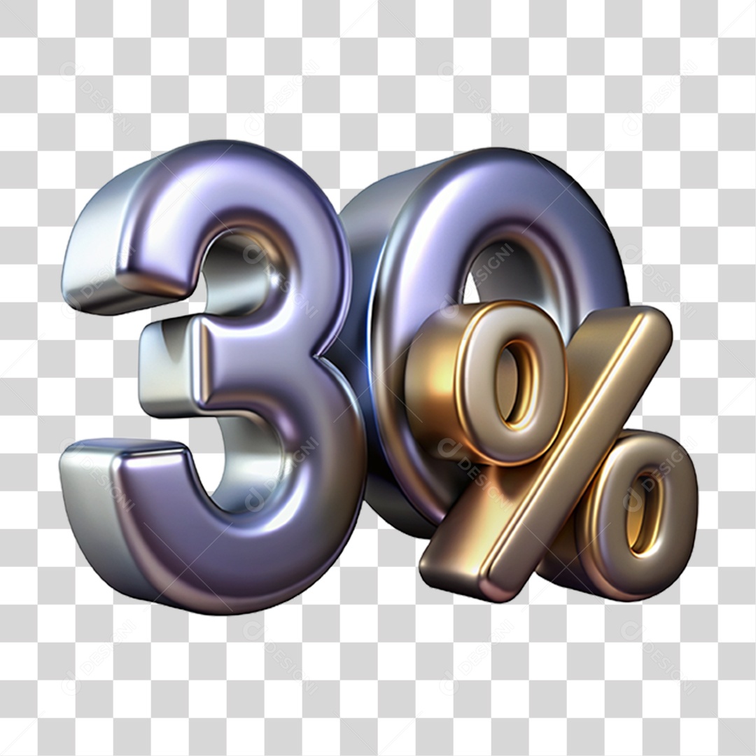 Texto 3D 30 Por cento PNG Transparente