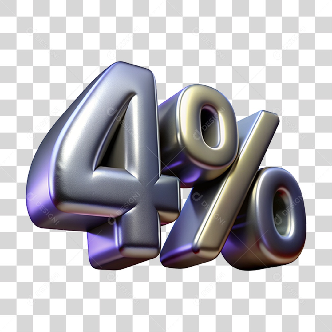 Texto 3D 4 Por cento PNG Transparente
