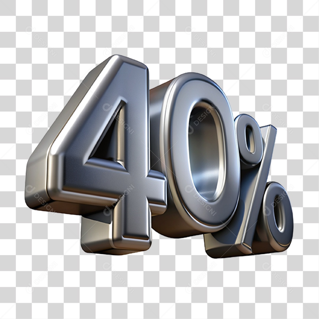 Texto 3D 40 Por cento PNG Transparente