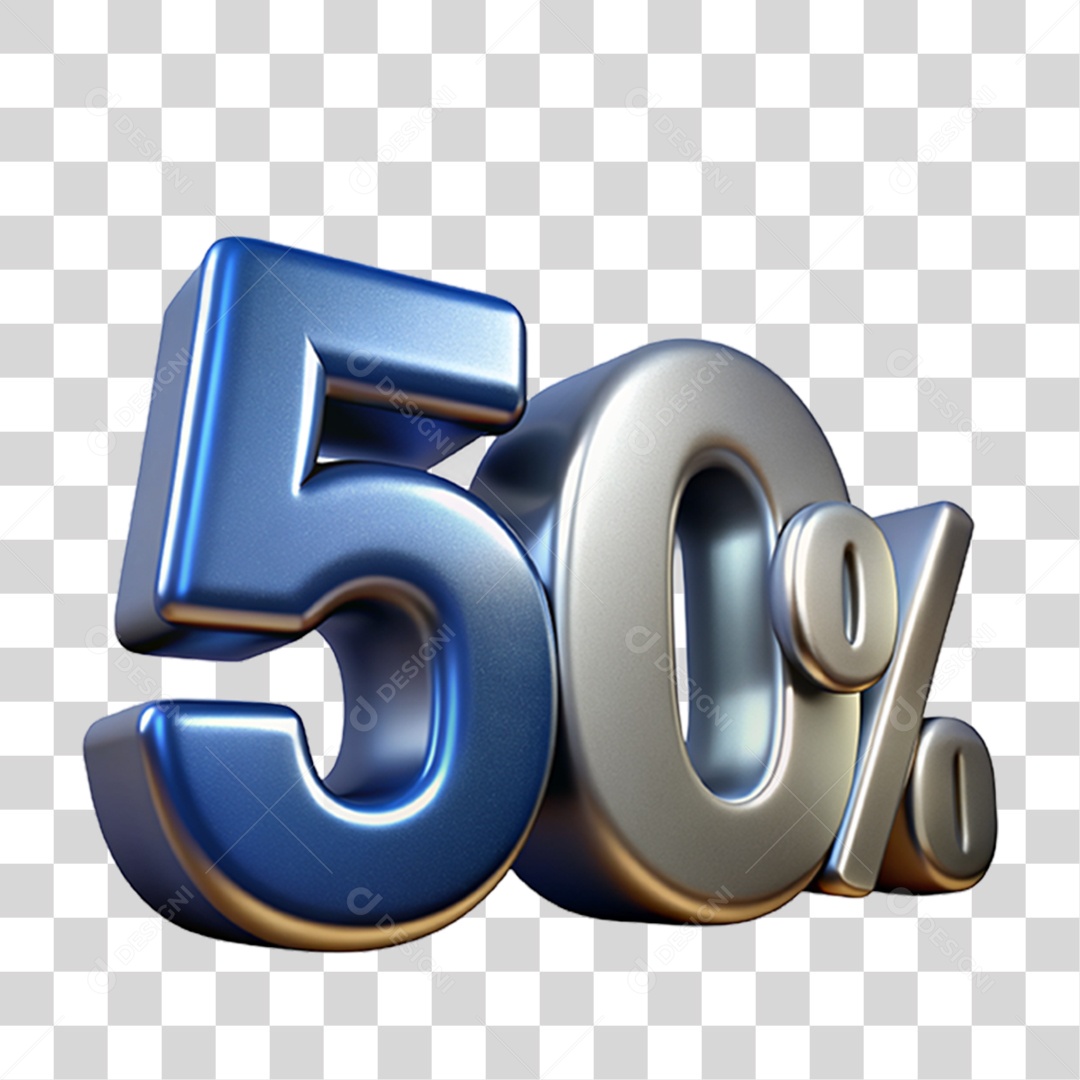 Texto 3D 50 Por cento PNG Transparente