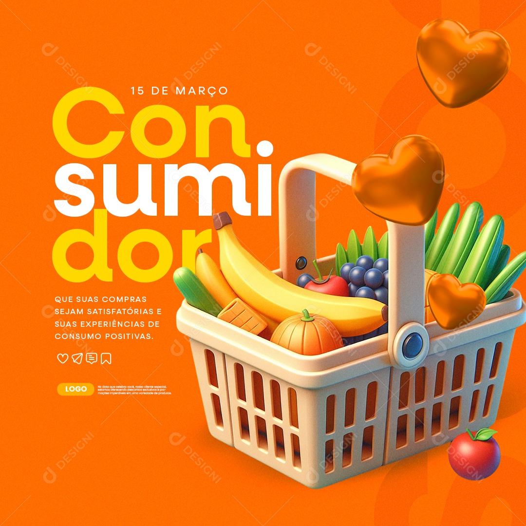 Dia do Consumidor 15 de Março Que suas Compras sejam Satisfatórias Social Media PSD Editável
