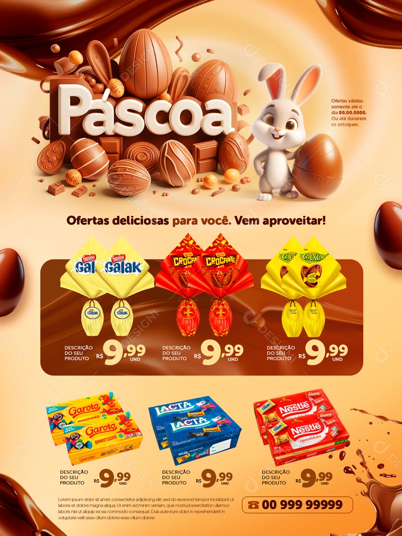Páscoa Ofertas para Você Vem Aproveitar Social Media PSD Editável