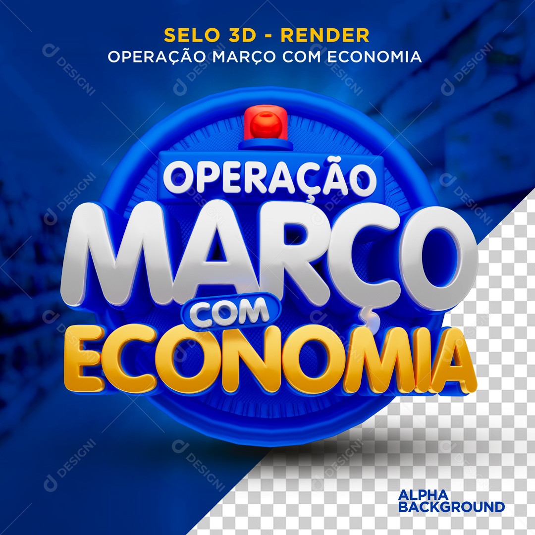 Operação Março com Encomia Ofertas Selo 3D para Composição PSD