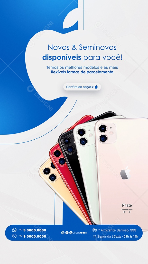 Story Assistência Técnica Novos e Seminovos Disponíveis para Você Social Media PSD Editável