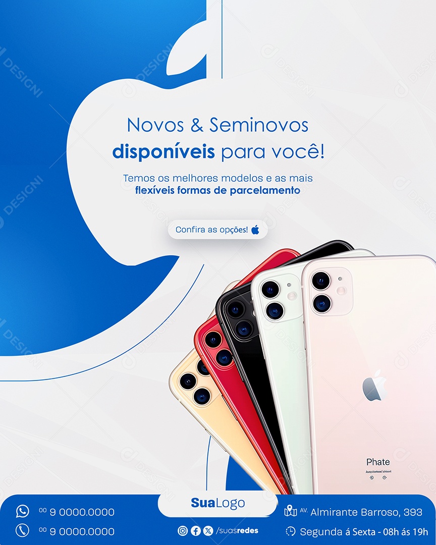 Social Media Assistência Técnica Novos e Seminovos Disponíveis para Você PSD Editável