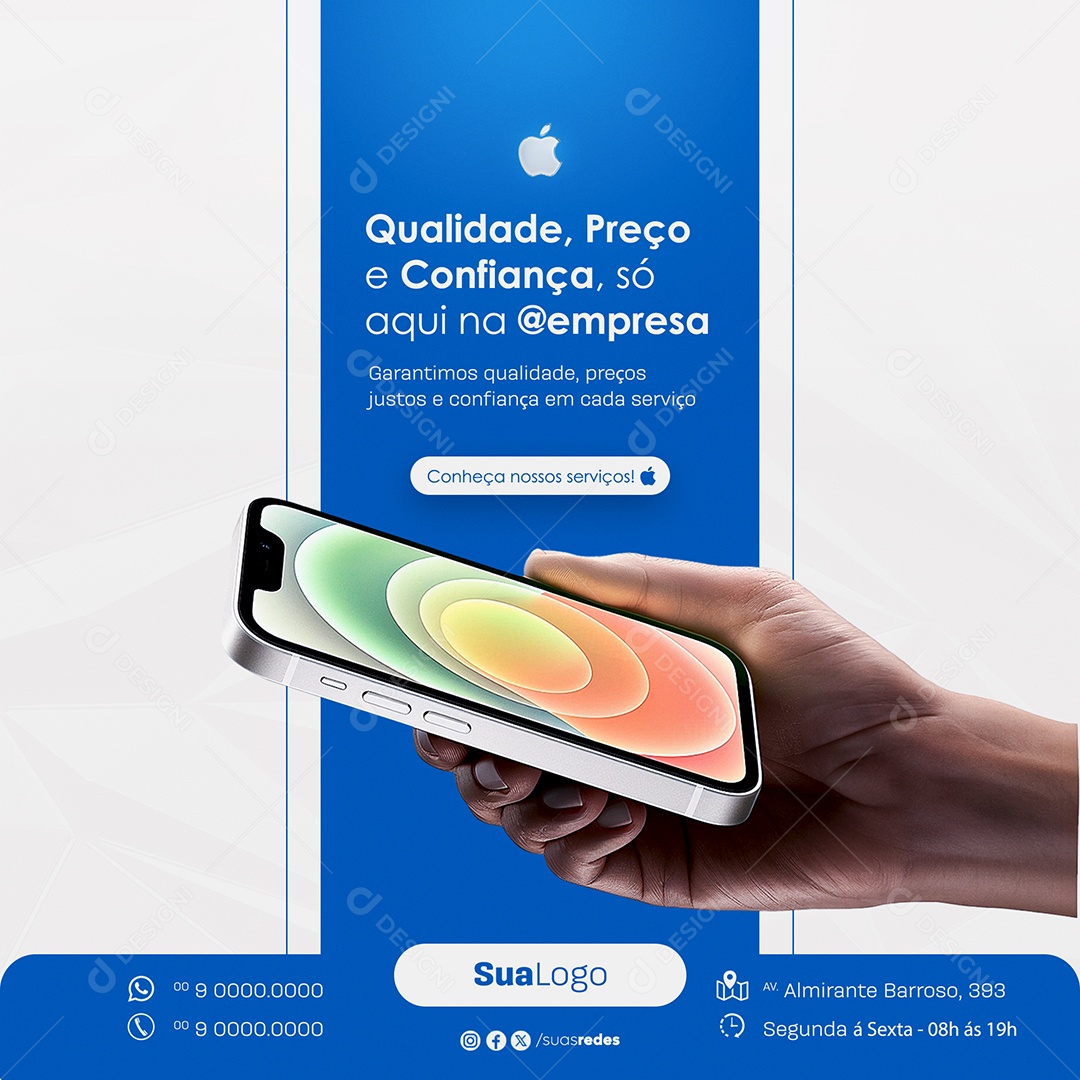 Assistência Técnica Qualidade Preço e Confiança Social Media PSD Editável