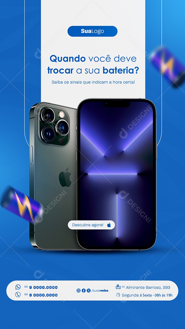 Story Assistência Técnica Quando Você deve Trocar a sua Bateria Social Media PSD Editável