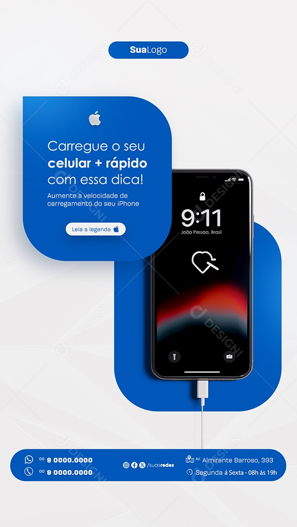 Story Assistência Técnica Carregue o seu Celular Rápido com essa Dica Social Media PSD Editável