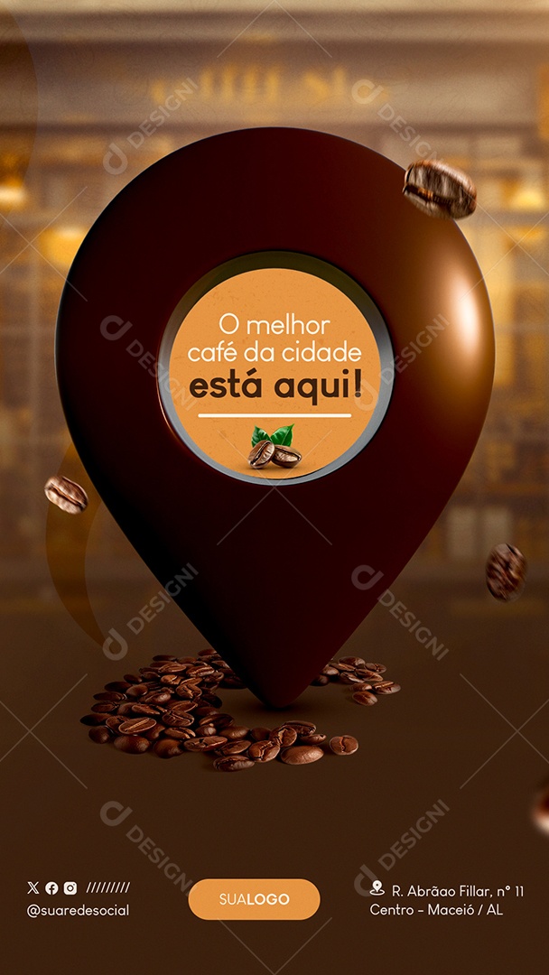 Story Cafeteria O melhor Café da Cidade Está aqui Social Media PSD Editável