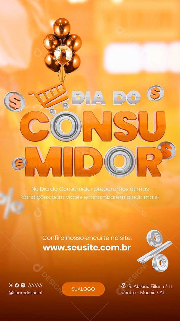 Story Dia do Consumidor Supermercado preparamos Ótimas Condições Social Media PSD Editável