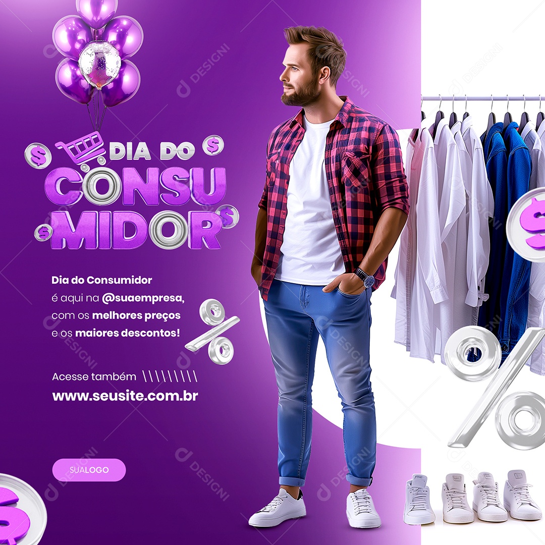 Dia do Consumidor Loja com os Melhores Preços Social Media PSD Editável
