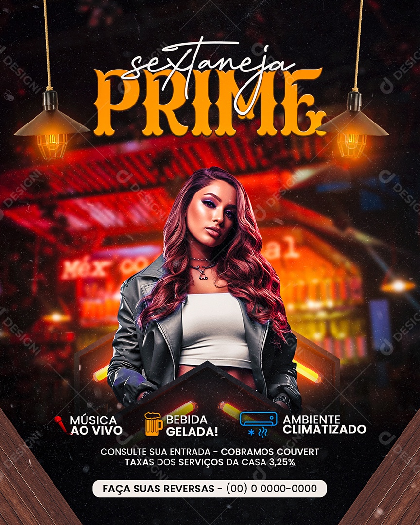 Flyer Sextaneja Prime show Social Media PSD Editável