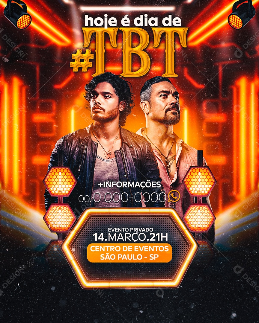 Flyer Hoje é Dia de TBT Social Media PSD Editável