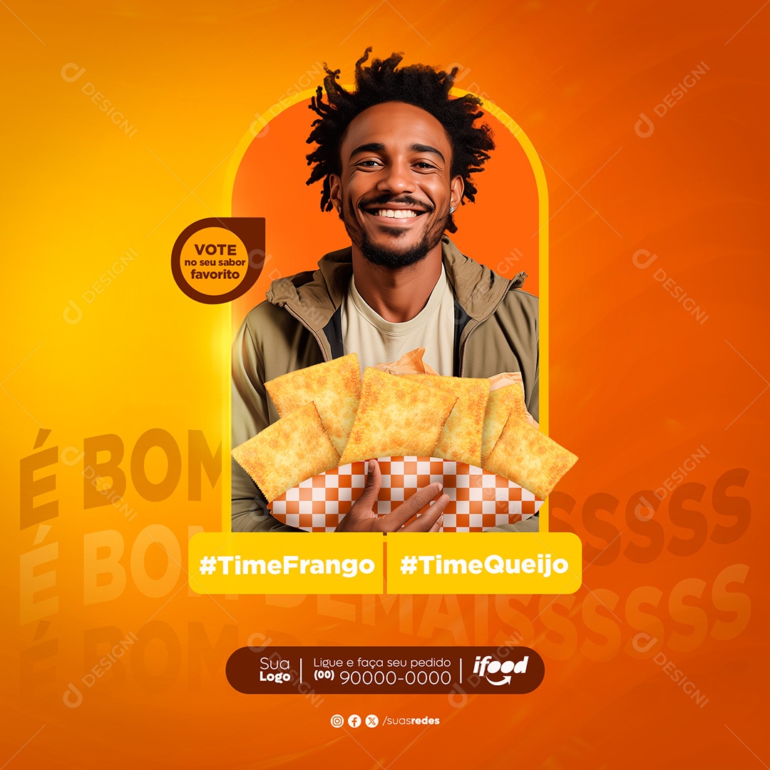 Pastelaria Vote no seu Sabor Favorito Social Media PSD Editável