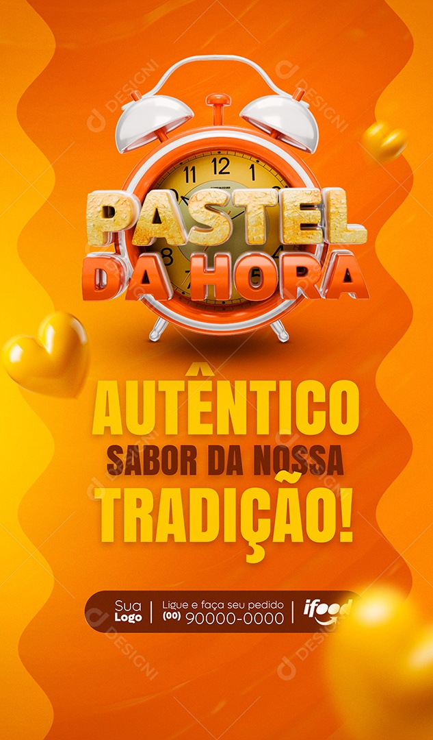 Story Pastelaria Pastel da Hora Autentico Sabor da Nossa Tradição Social Media PSD Editável