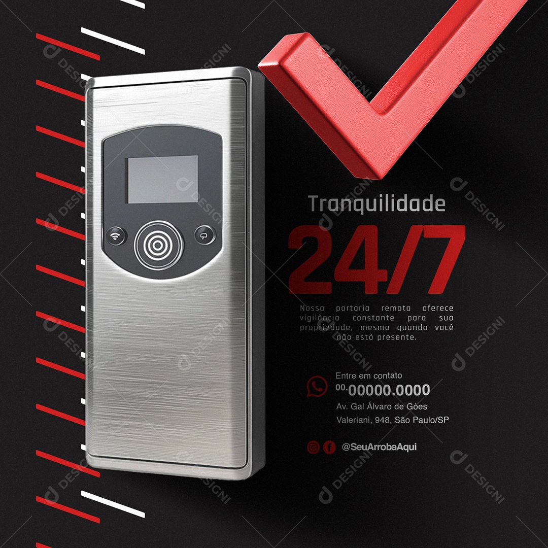 Segurança Tranquilidade Portaria remota Social Media PSD Editável