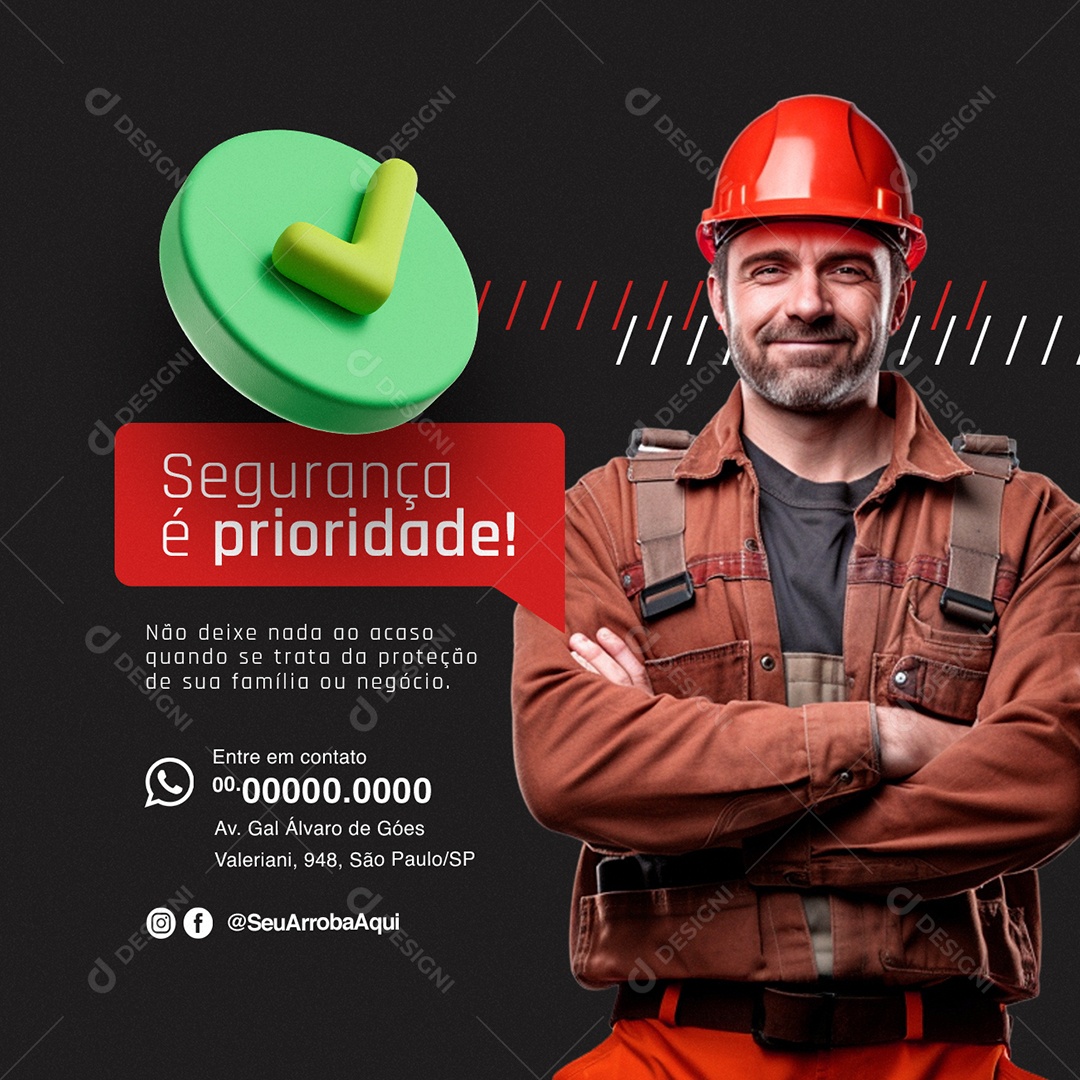 Segurança é Prioridade Proteção de sua Família ou Negócio Social Media PSD Editável