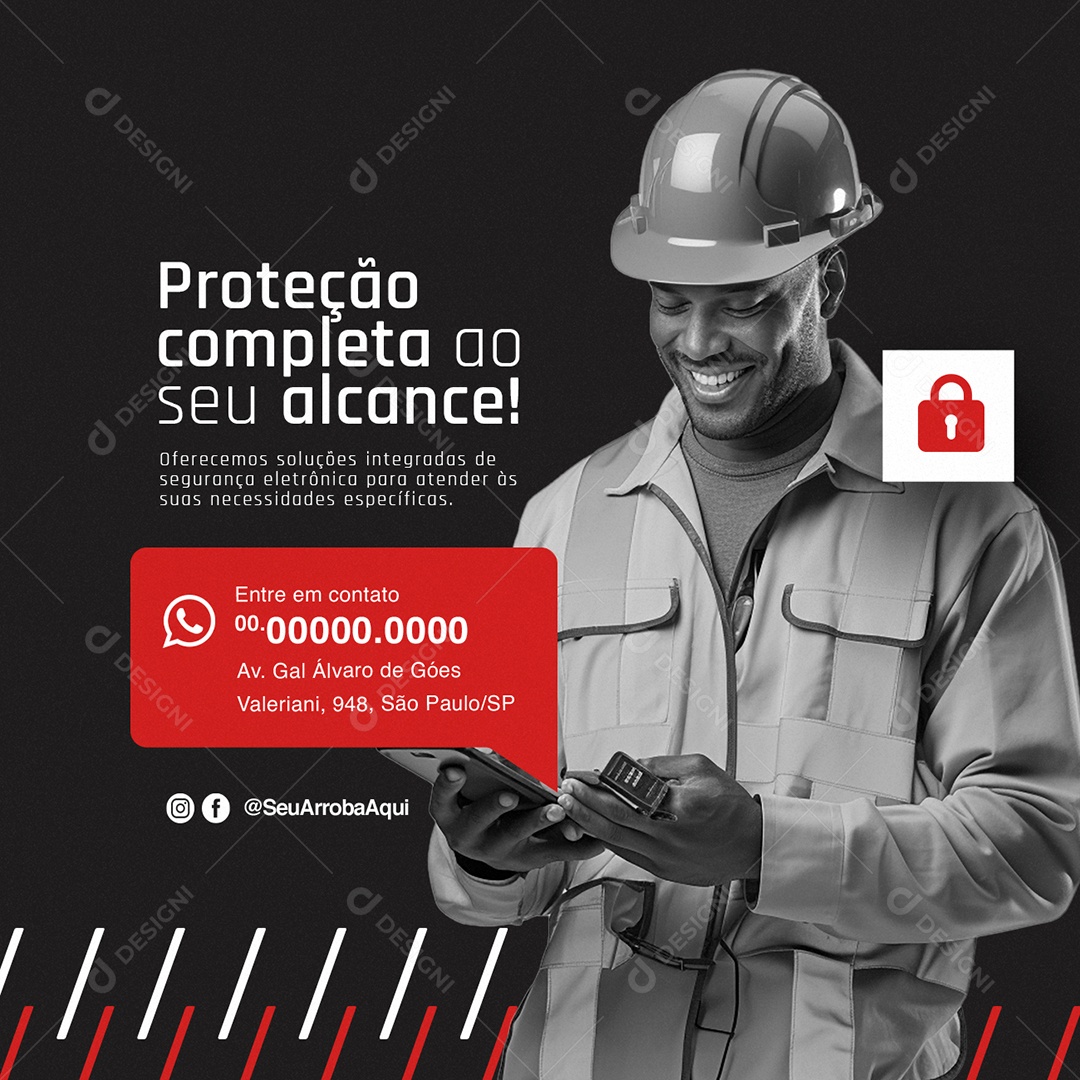 Segurança Proteção Completa ao seu Alcance Social Media PSD Editável