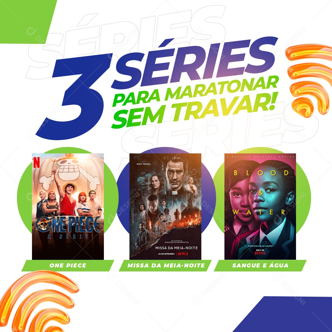 Três Séries para Maratonar sem Travar Social Media PSD Editável
