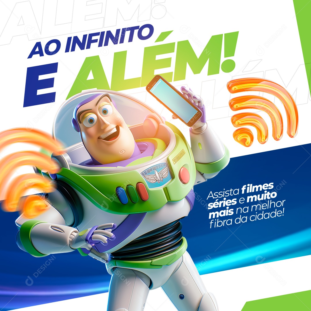 Ao Infinito e Além Assista Filmes Séries e Muto mais na Melhor Fibra Social Media PSD Editável