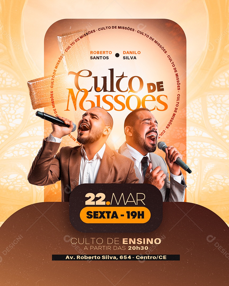 Gospel Culto de Missões Culto de Ensino Social Media PSD Editável