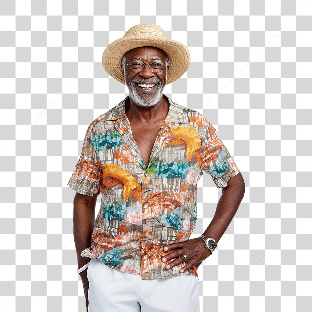 Homem com Roupa para Curtir o Verão PNG Transparente