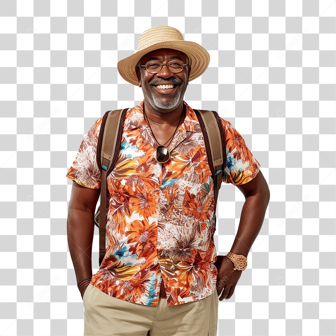 Homem com Roupa para Curtir o Verão PNG Transparente