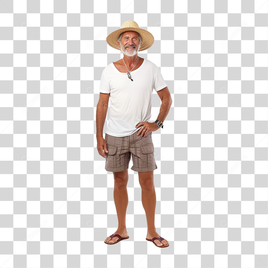 Homem com Roupa para Curtir o Verão PNG Transparente