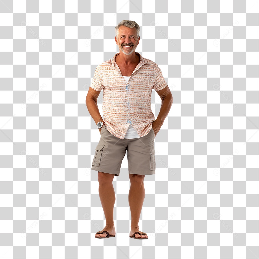 Homem com Roupa para Curtir o Verão PNG Transparente