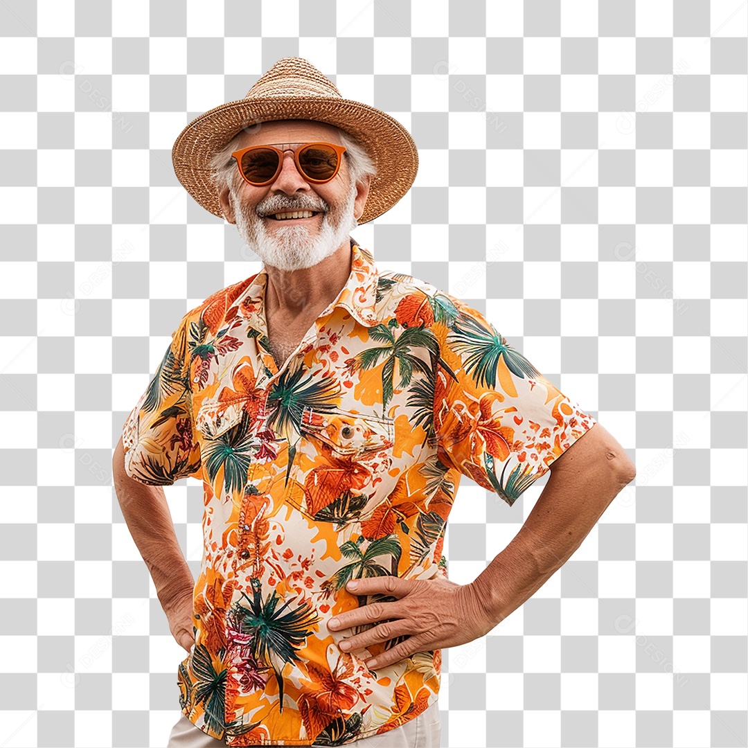 Homem com Roupa para Curtir o Verão PNG Transparente