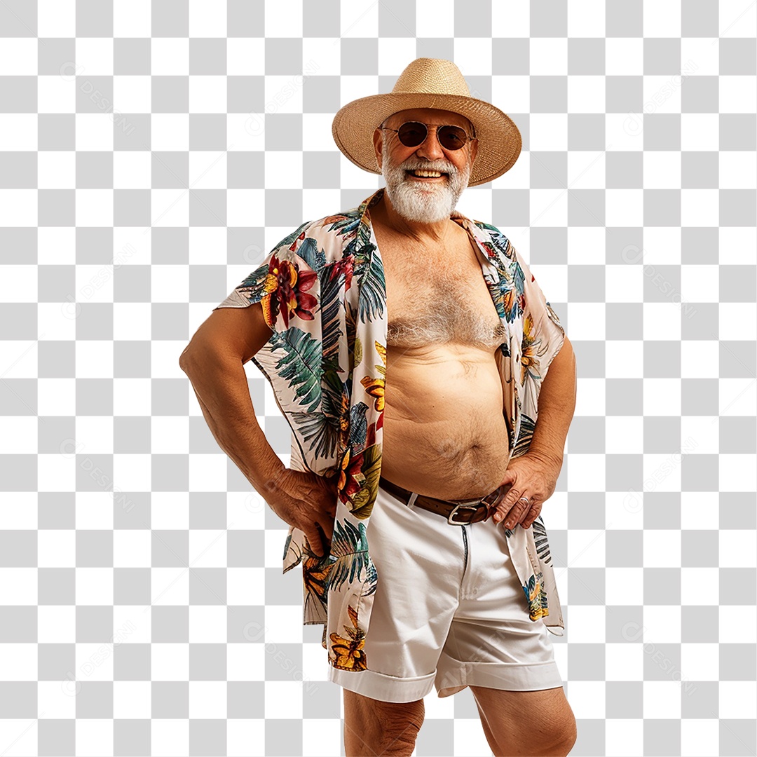 Homem com Roupa para Curtir o Verão PNG Transparente