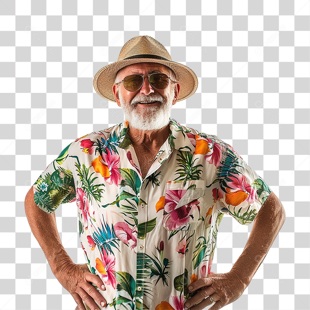 Homem com Roupa para Curtir o Verão PNG Transparente