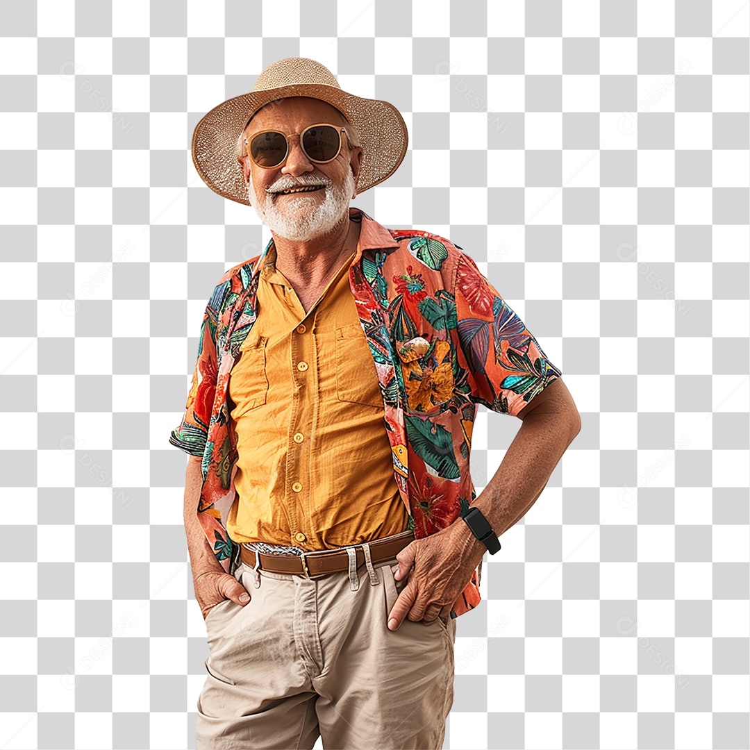 Homem com Roupa para Curtir o Verão PNG Transparente
