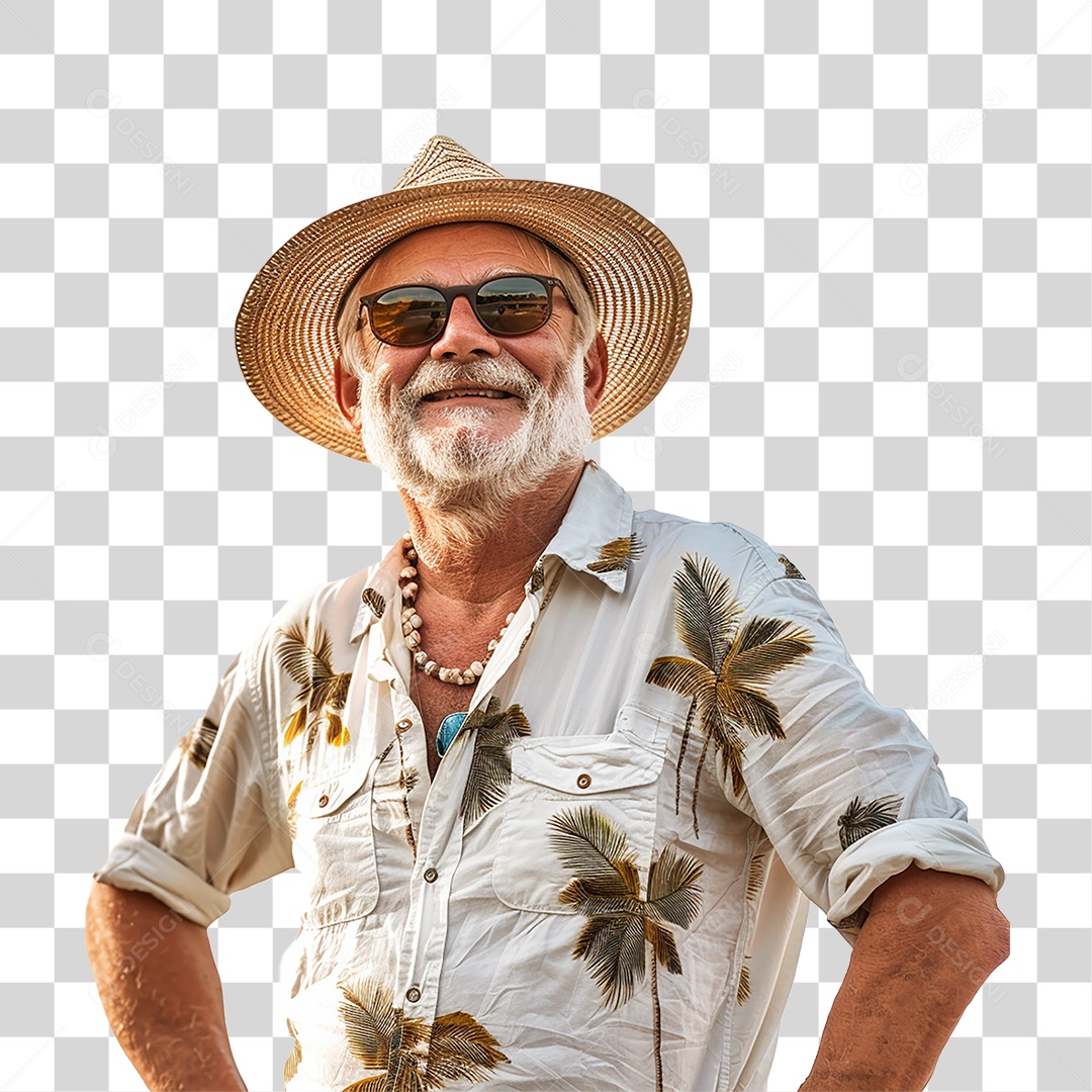 Homem com Roupa para Curtir o Verão PNG Transparente