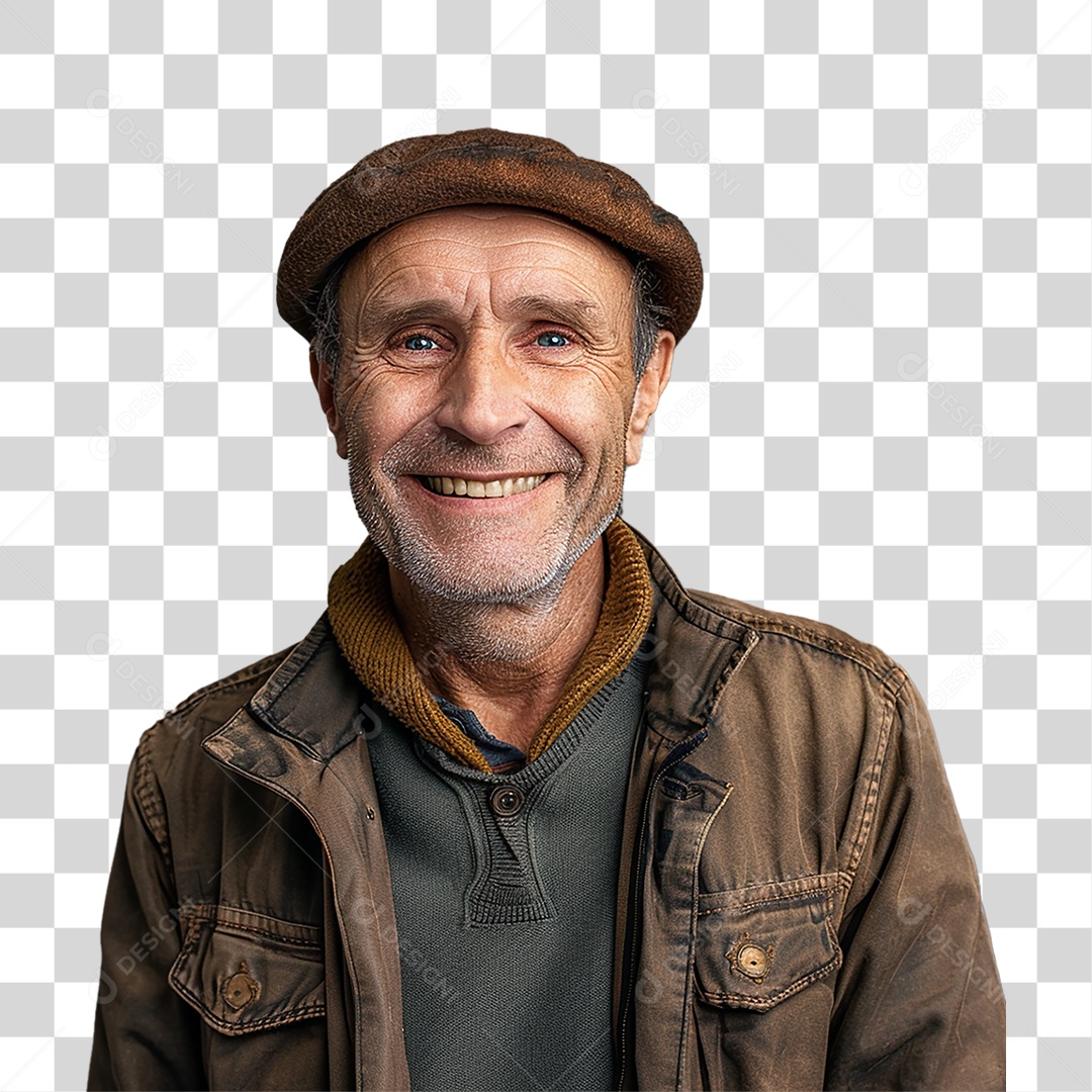 Homem de Chapéu Boina PNG Transparente