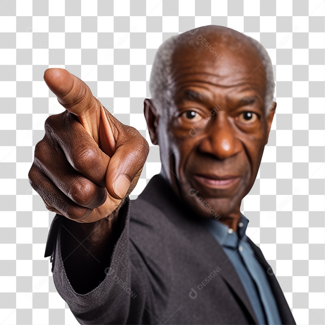 Homem Moreno Apontando PNG Transparente