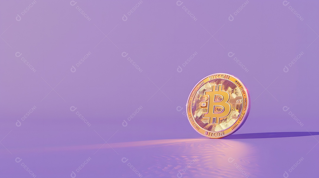 Bitcoin em um fundo roxo