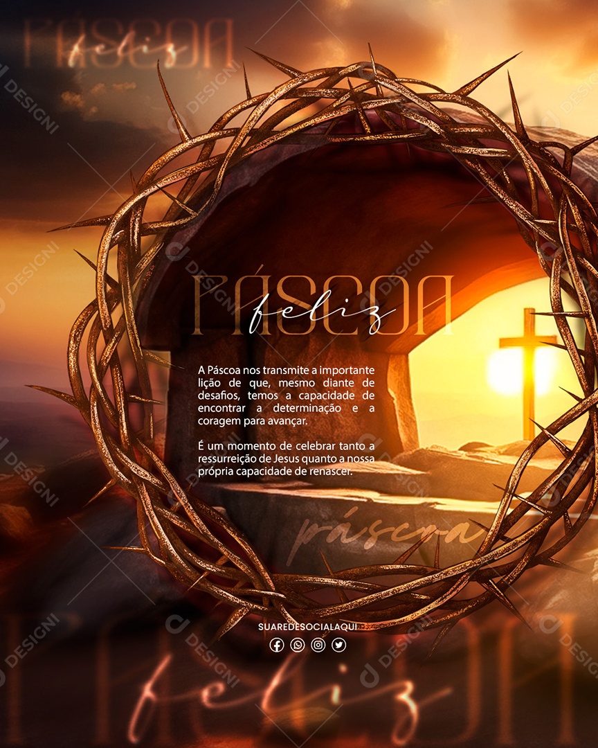 Páscoa 31 de Março nos Transmite a Importante Lição Social Media PSD Editável