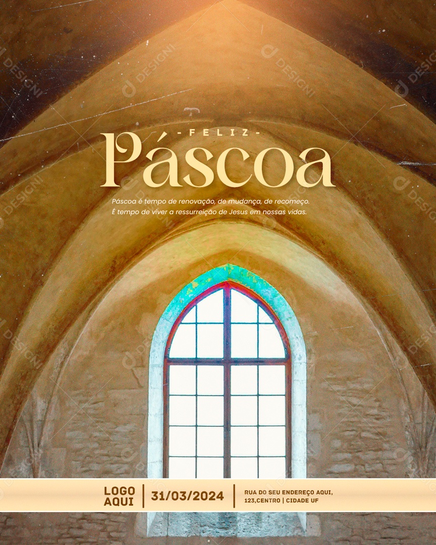 Páscoa 31 de Março é Tempo de Renovação de Mudança Social Media PSD Editável