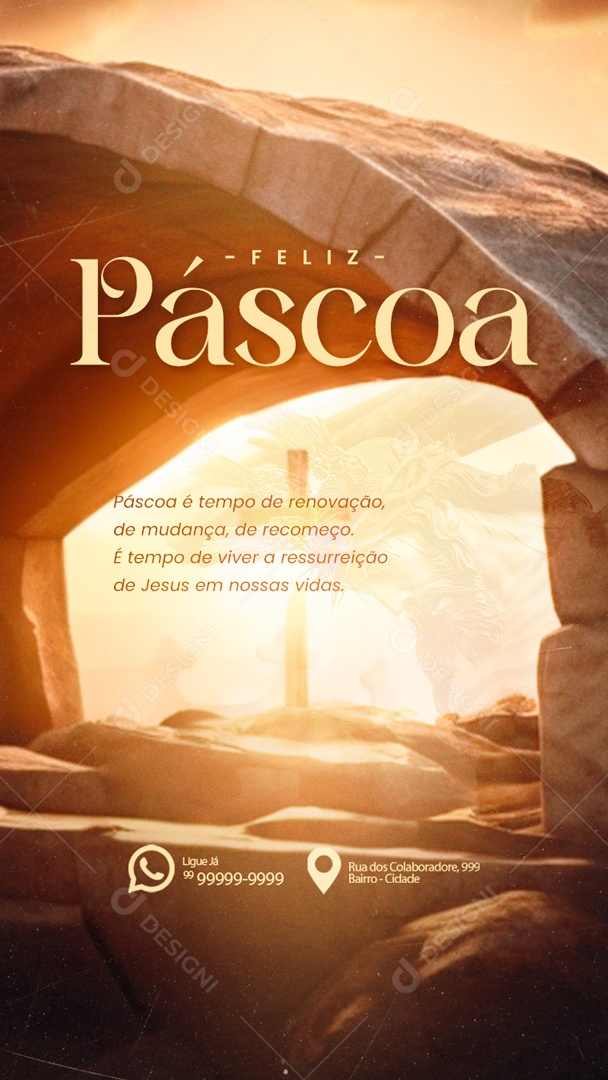 Story Páscoa 31 de Março é Tempo de Renavação Mudança de Recomeço Social Media PSD Editável