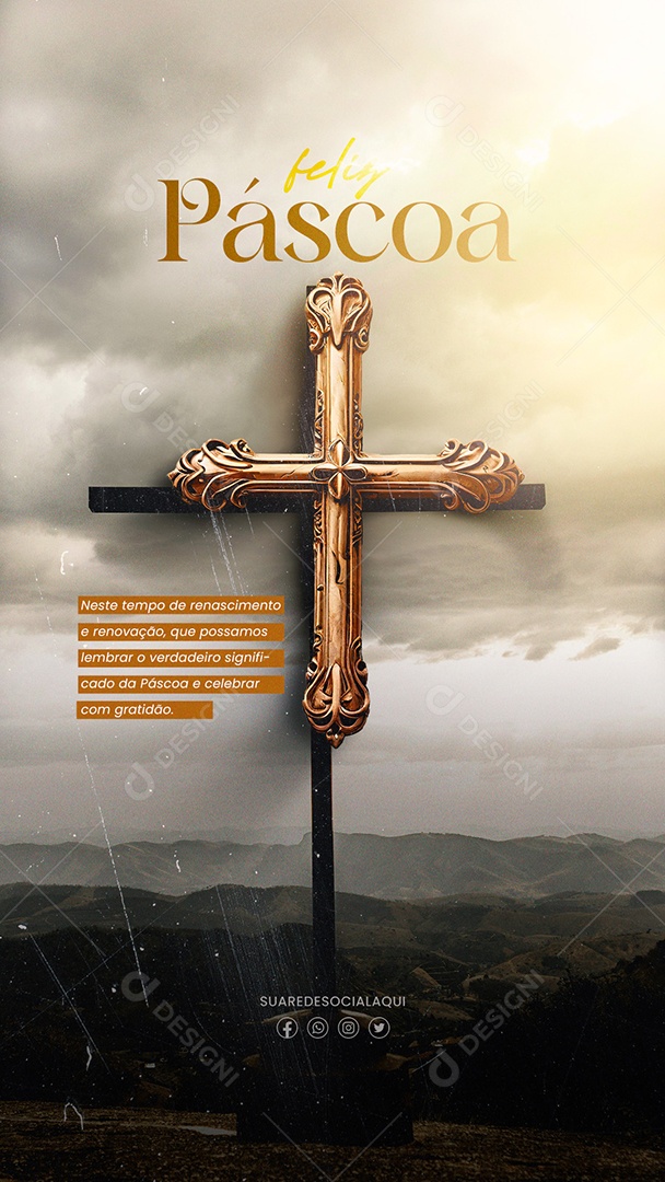 Story Feliz Páscoa 31 de Março Social Media PSD Editável